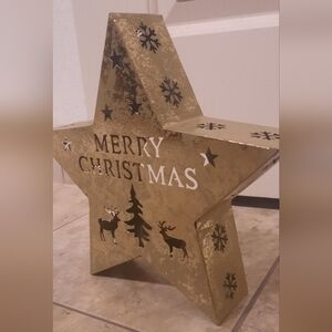 Gold Star Christmas Decoration